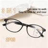 2pcs 3-in-1 Progressive Reading Glasses for Women Computer & Reading Use Glasses with Prescription Strengths +1.0 To +3.0