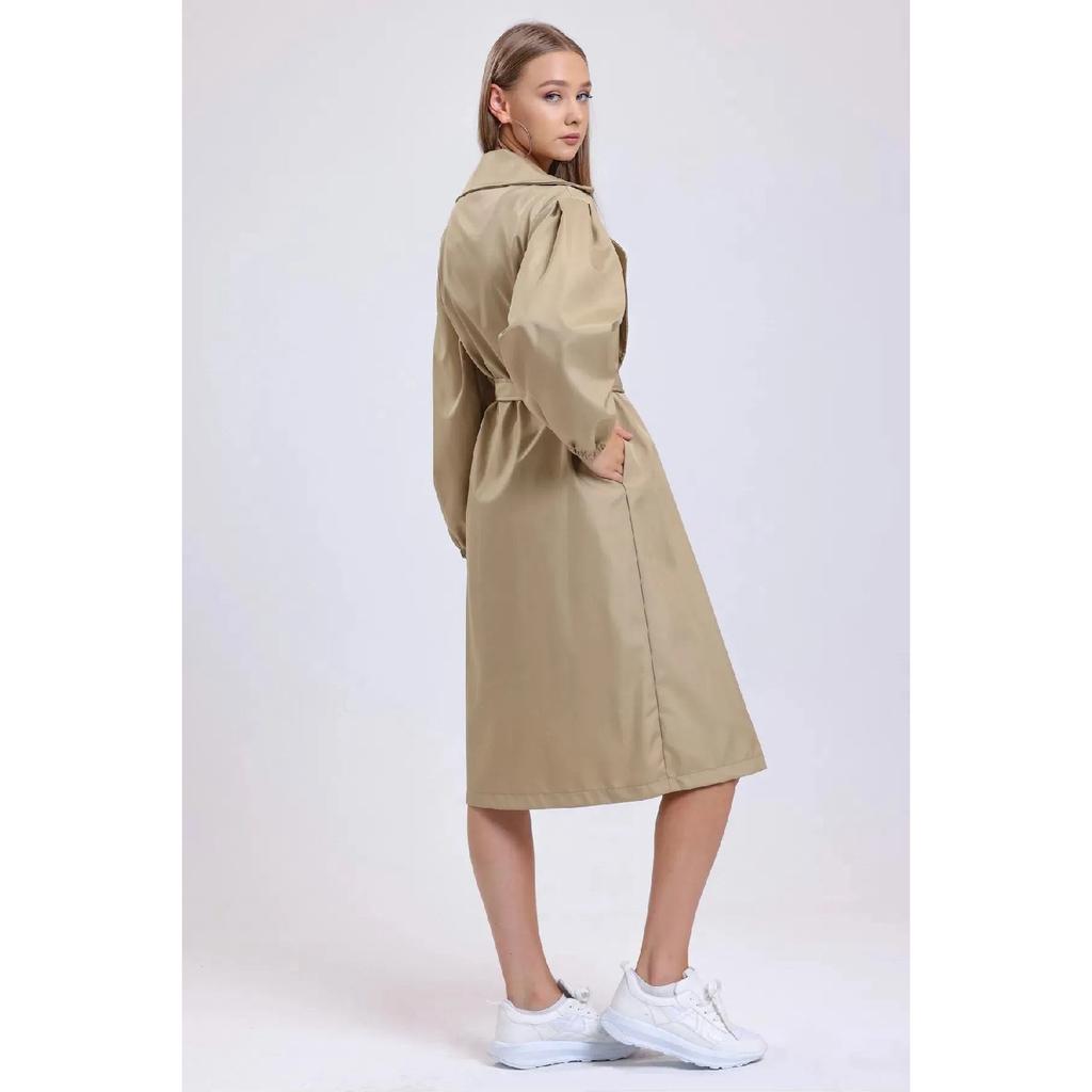 Тренч с объемными рукавами и завязкой на талии