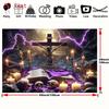 2D Crucifixion Scene with Skulls & Lightning Photo Backdrop for Holy Week