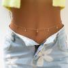 BEPAN Hip Hop Fashion Metal Double Layer Chain Sexy Pants Chain Body Chain Imitation Crystal Fashion Sexy Adjustable Waist Chain