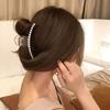 Big Size Pearl Hair Claw Pearl Decor Hairpin Elegant Shark Clip  Daily Styling