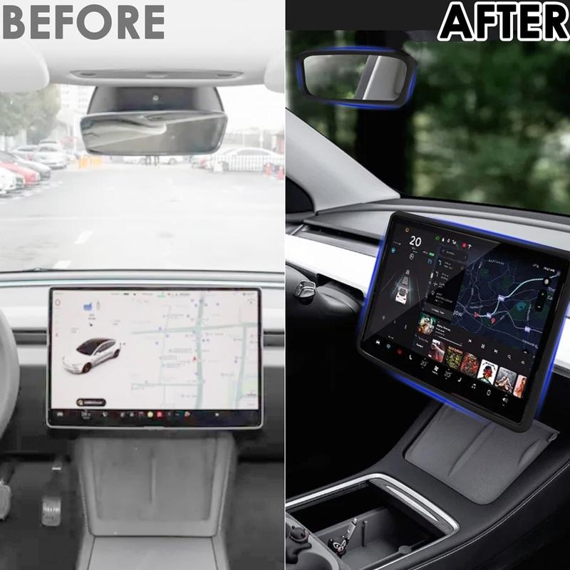 Защитная рамка-молдинг для экрана Juniper на Tesla Model 3 Y, Рамка края экрана, Накладка на зеркало заднего вида, Защитные аксессуары для центральной консоли
