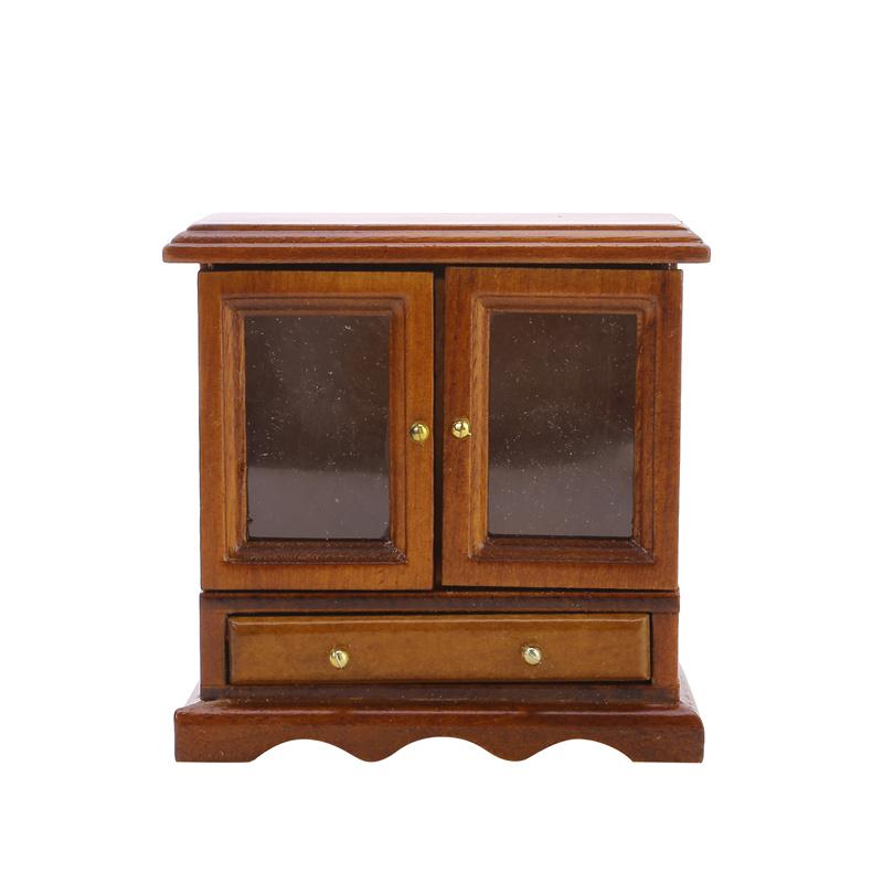 1:12 миниатюрных кукольных домиков, деревянный шкаф с двойной дверью, книжный шкаф, стеллаж для хранения, настенная витрина, мебель, модель, игрушки