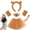 Animal Lion Ears and Tail Headband Skirt Set For Party Dress Up Accessories Cosplay Costume For Adult Kids
