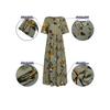 Women's Vintage Print Casual Summer Short Sleeve O-neck Thin Cotton Dresses