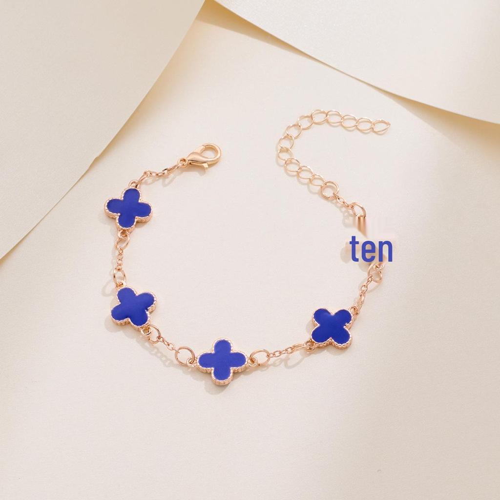 Красочный браслет-клевер с пятью лепестками, роскошное украшение ручной работы