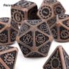 7 Pcs Copper Gear Wheel Metal Dice Solid Metal Polyhedral Dice Set Suitable for Role-Playing RPG  Board Game Card Game