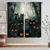 Halloween Cat Children's Room Curtains for Living Room Partition Fabric Curtain Tiebacks Short Window Curtains Home Blinds Curls
