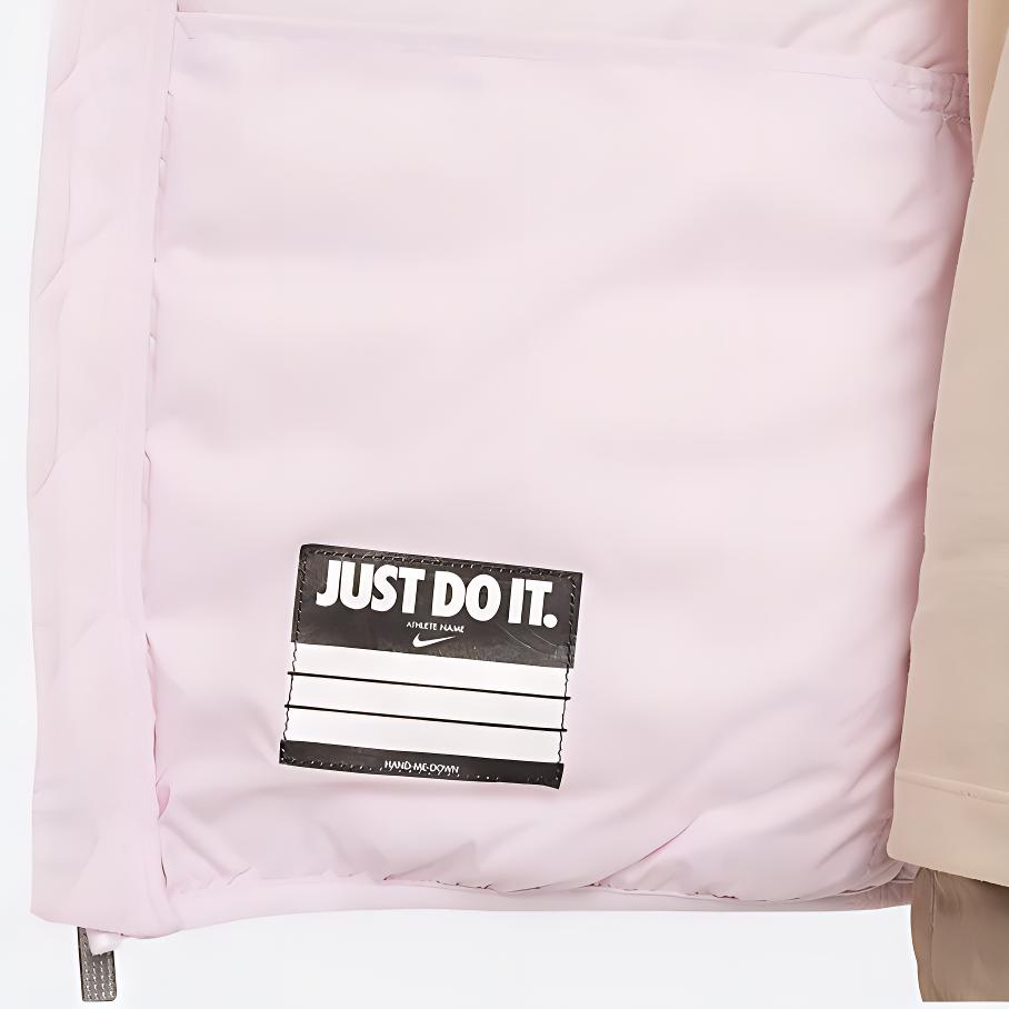 Nike Принт логотипа Swoosh, воротник-стойка, молния, повседневный жилет, детские жилеты, розовый FV2520-663