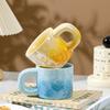 Gradient Ceramic Cup Souvenir High Looking Mug Girl Drinking Water Cup Couple Coffee Cup Birthday Gift
