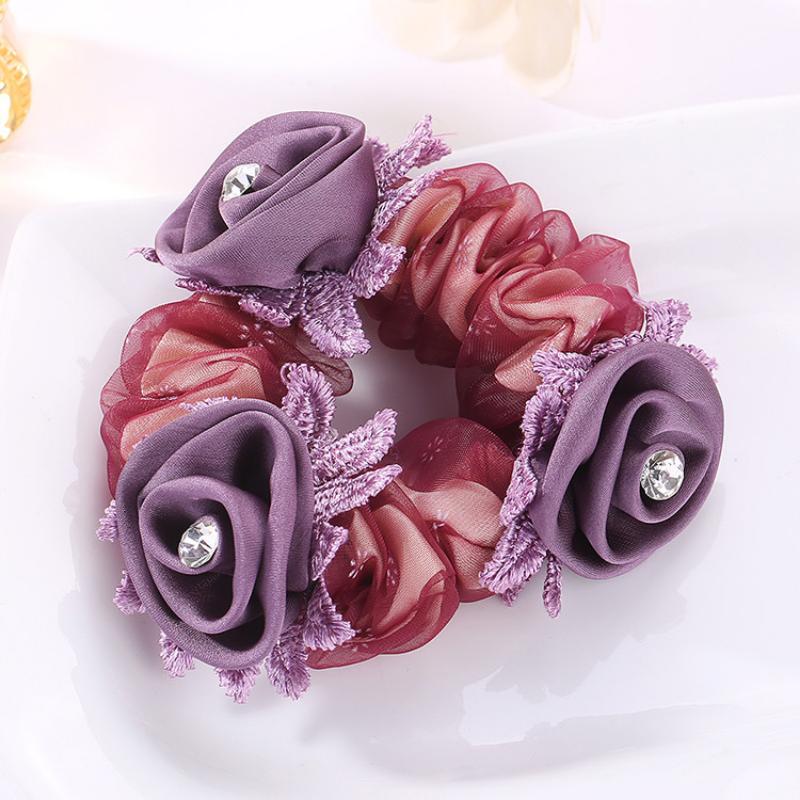 Корейский стиль Цветочная повязка на голову Органза Круглая повязка на голову Тканевые аксессуары для волос Резинка Женская повязка на голову Аксессуары