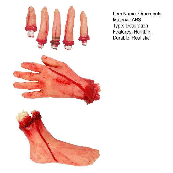Хэллоуин сломанный палец реквизит набор реалистичные поддельные кровь отрубленные пальцы отрубленные руки ноги украшения для костюмированной вечеринки ужасов