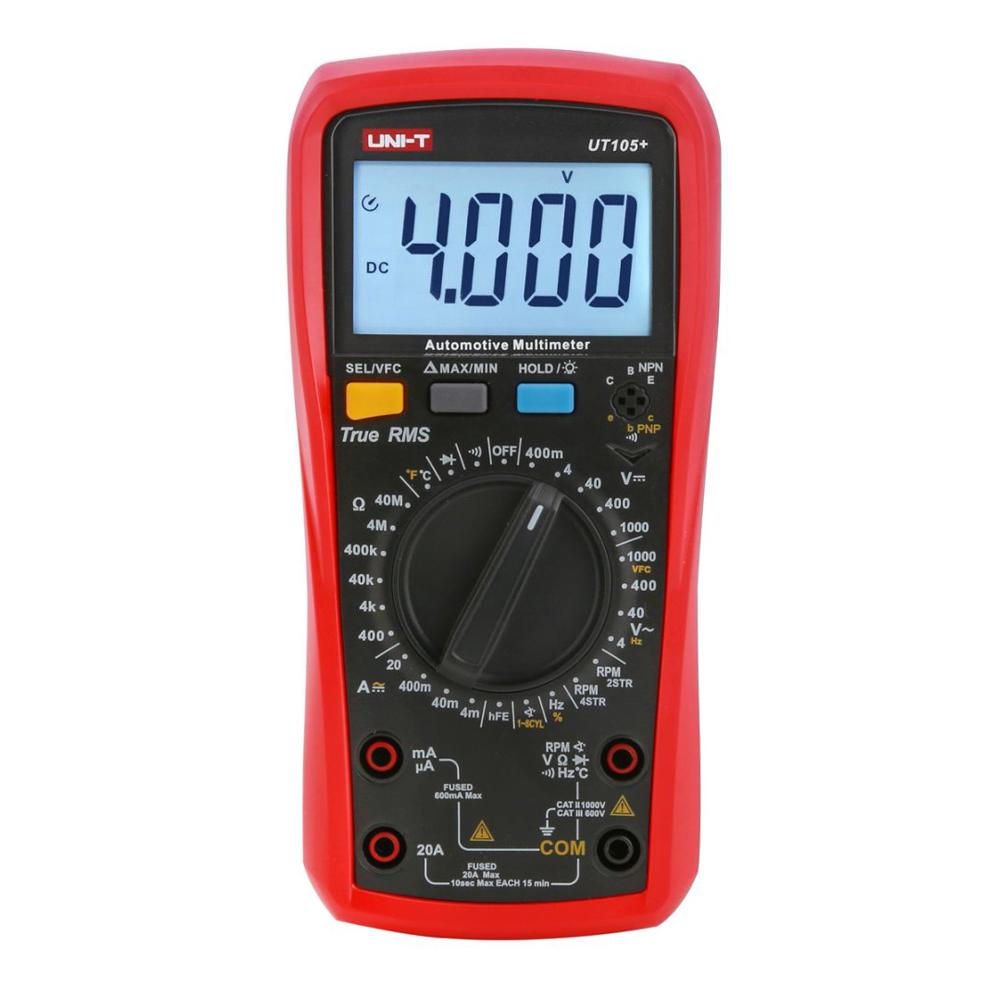 Цифровой мультиметр UNI-T UT105+ UT107+ True RMS VFC AC DC Температура Частота Рабочий цикл Диод Транзистор Автомобильный мультиметр