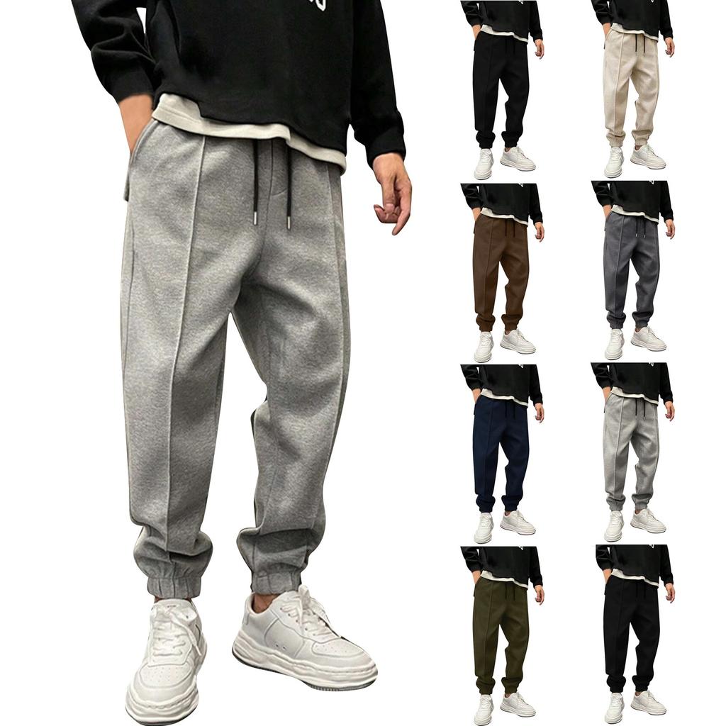 Мужские повседневные спортивные штаны с завязками и широкими штанинами