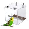Hanging Acrylic Bird Feeder Transparent Parrot Parakeet Tray Bird Automatic Feeder  for Bird