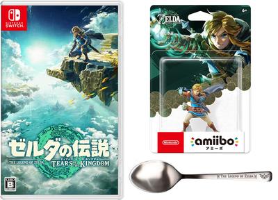 В оригинальной упаковке Легенда о слезах королевства amiibo ссылка на Легенду о Зельде Столовые приборы из нержавеющей стали ложка в комплекте [Доставленная коробка]