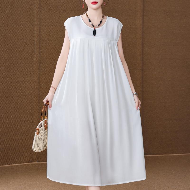 Летнее винтажное платье больших размеров, женские свободные повседневные элегантные длинные платья без рукавов большого размера