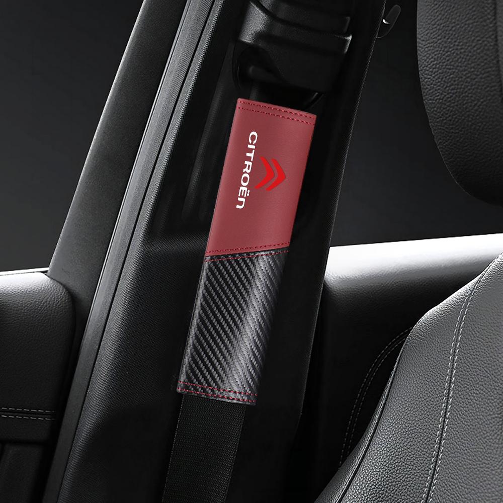 2pcs Seat Belt Covers Car Safety Belt Cover For Citroen C4 C3 C5 C2 Berlingo C-Elysee C4-Picasso C4-Aircross DS DS3 DS5