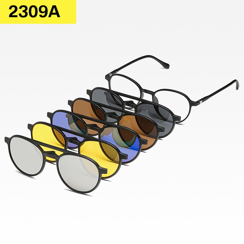 2249A 6 в 1 оправа для очков для мужчин и женщин с 5 шт. клипсами на поляризованные солнцезащитные очки магнитные очки мужские компьютерные оптические