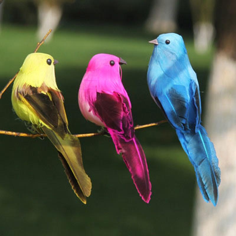 Mini Fake Birds Artificial Feather Foam Doves Wedding Decoration Venue Ornament Bird Model Home Garden Ornament DIY Party Use