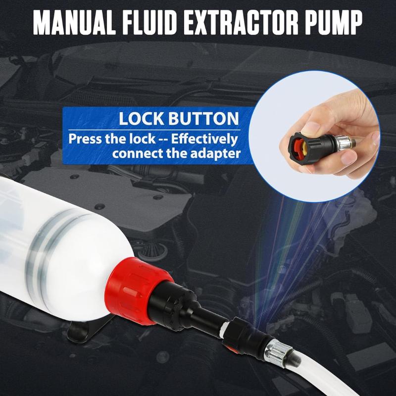 1.5 Liters Manual Oil Transfer Pump Fluid Syringe Pump with 3 Extension Tubes Syringe for Extracting Engine Oil Brake Fluid