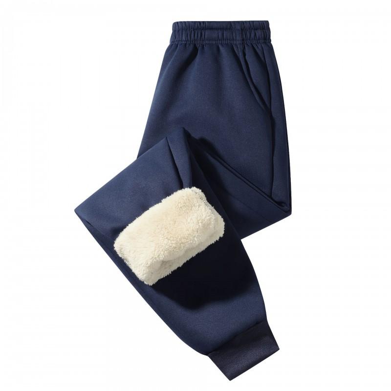 Mens Fleece Lined Pants Winter Warm Casual Trousers Daily Wear