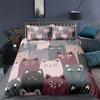 Cartoon Cat Cover Digital Print Bedding Set Single Twin Double Queen King Cal King Size Bed Linen Set
