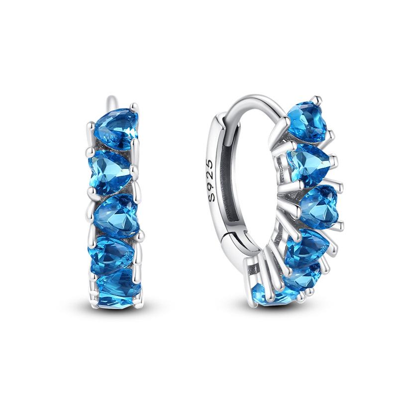 Серьги S9 из стерлингового серебра Премиальные Легкая роскошь Простые серьги с зелено-голубым камнем Стиль