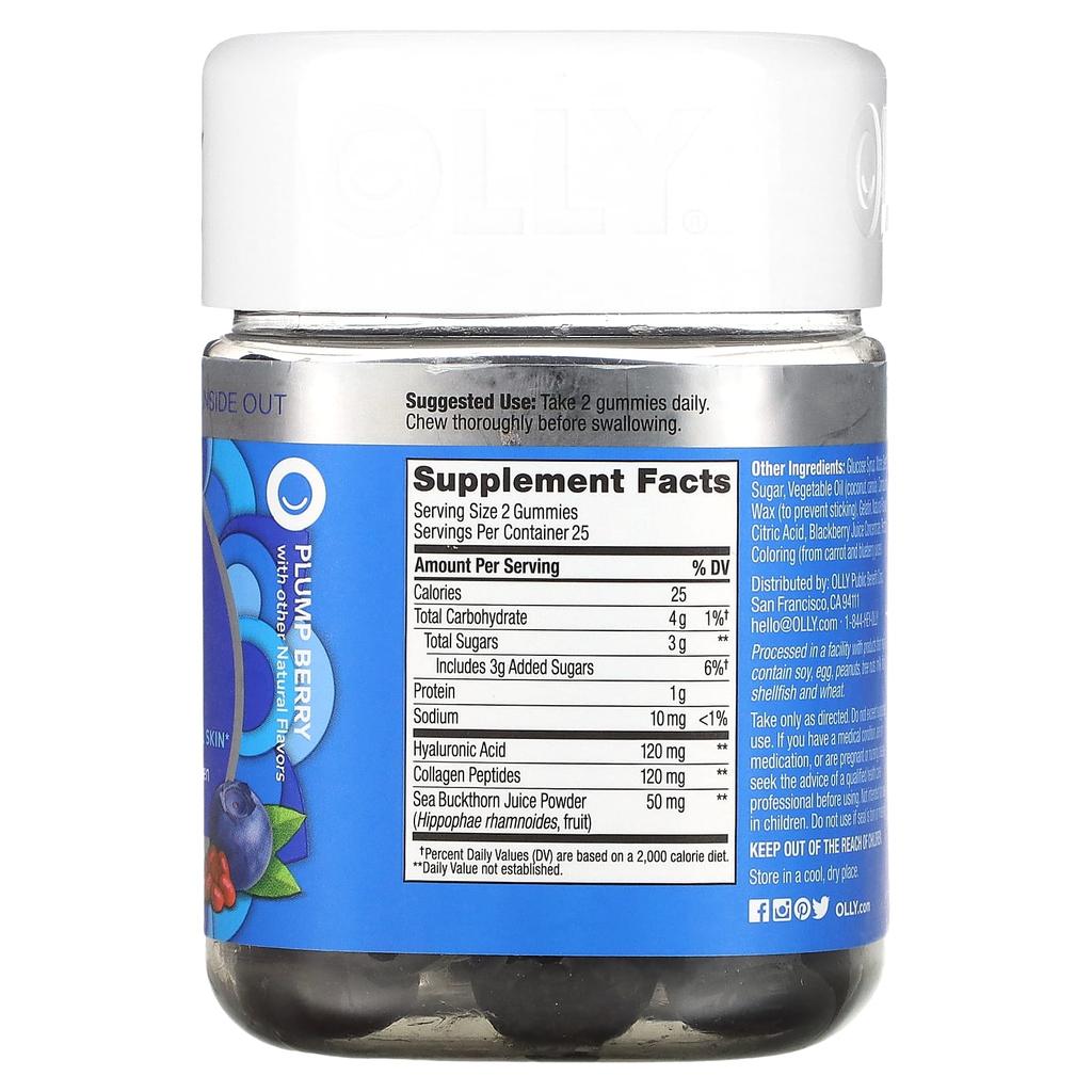 OLLY Glowing Skin, Plump Berry, 50 Gummies