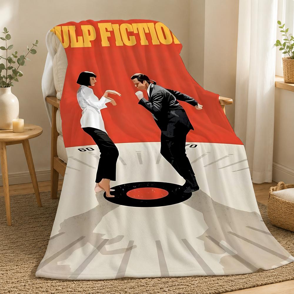 Pulp Fiction Movie Throw 240g flannel blanket, suitable for sofas, beds, offices, exquisite gift blankets