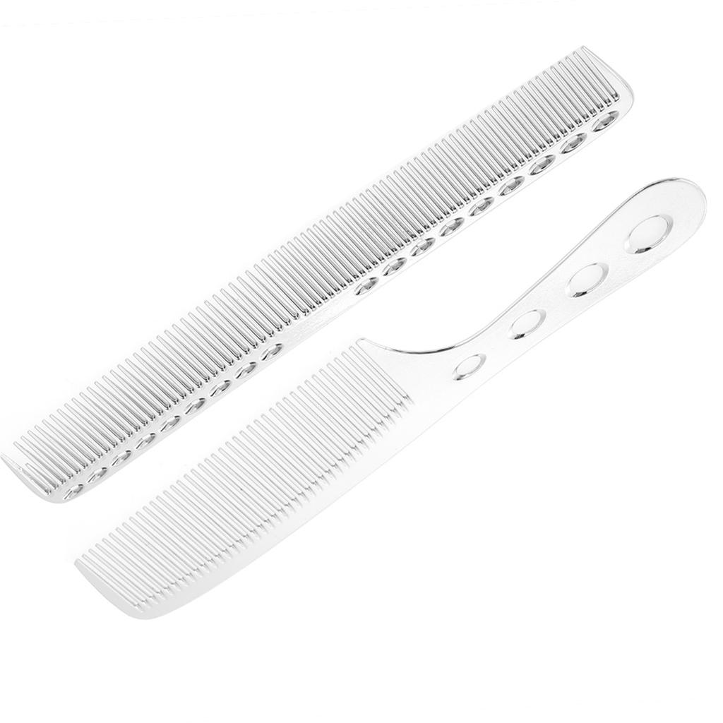Набор из 2 предметов, расческа для волос, алюминиевая, нержавеющая сталь, антистатическая, редкая расческа для стрижки волос, инструмент для красоты