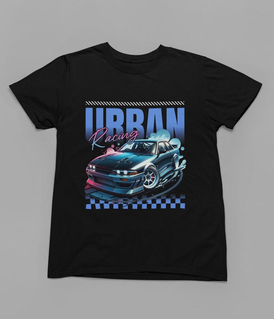 Футболка JDM Японская гоночная футболка Графика дрифт-кара Ретро футболка с изображением автомобиля Одежда для уличных гонок Подарок для автолюбителя Неоновая футболка для дрифта