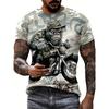 Летняя футболка с круглым вырезом, 3D-принтом с забавным животным, модная, повседневная, с коротким рукавом, мужская