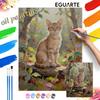 Cute cat in forest oil painting kit for DIY painting gifts. living room home wall decoration art.