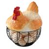 Creative Hen Storage Basket Iron Home Kitchen Fruit Snack Egg Holder Decor