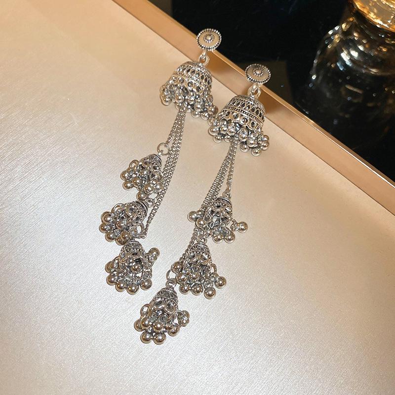 Этнические геометрические серьги-капли с кисточками: Ретро-дизайн с нишевым темпераментом и высококлассным ощущением в национальном стиле