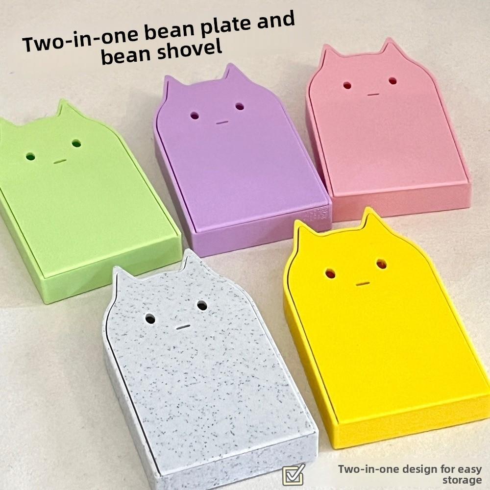 DIY Set Cat-shaped Beads Picking Tray 2-in-1 Cartoon Collage Beans Shovel Plastic Handmade Bead Storage Box Craft Creation