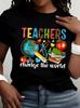 Teacher Print Tshirt Allseason Short Sleeve Casual Top Unisexs Clothingteachers Essential Supplies Teachers Gift