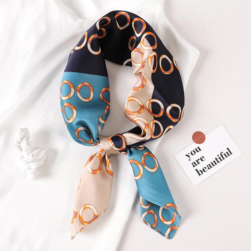 New Spring Square Neck Scarf Women Bandana Hair Band Design Print Dot Female Foulard Headband Shawl Wrap Neckerchief