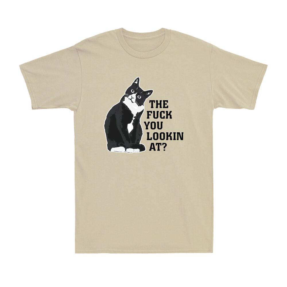 Tuxedo Cat The F You Lookin At Funny Cat Kitten Lovers Unisex's ShortSleeve T-Shirt