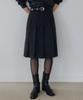 Annies Kay Wool Pleats Midi Skirt (Charcoal Gray)