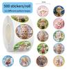 500 штук в рулоне Ткань Раб Милый мультяшный рисунок Аватар Награда для детей и студентов Декоративная наклейка для ручного счета Рулон Партия