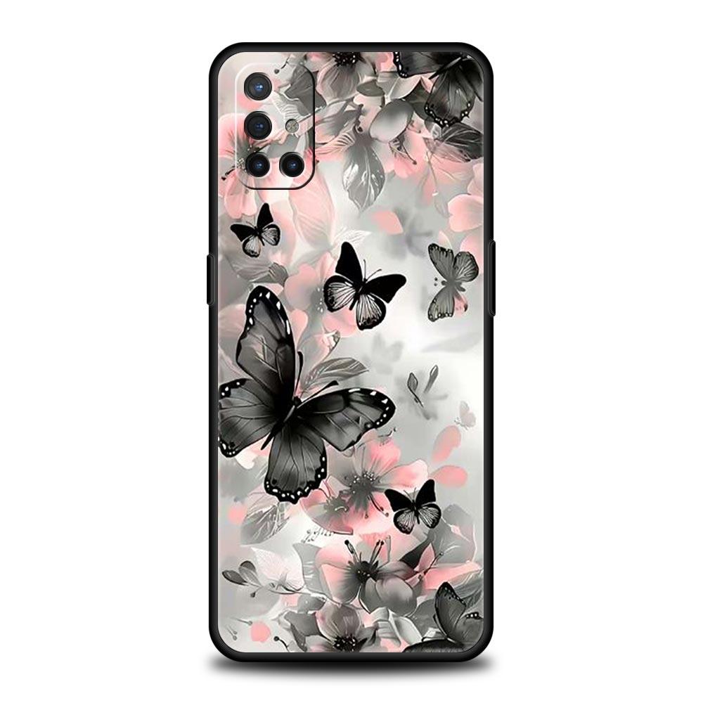Модный Чехол для Телефона с Цветами и Бабочками Для Oneplus 13R 13 12R 11 10T 10R Nord N100 N200 N10 10 9 9R 9RT CE 3 2 Z Pro Мягкий ТПУ