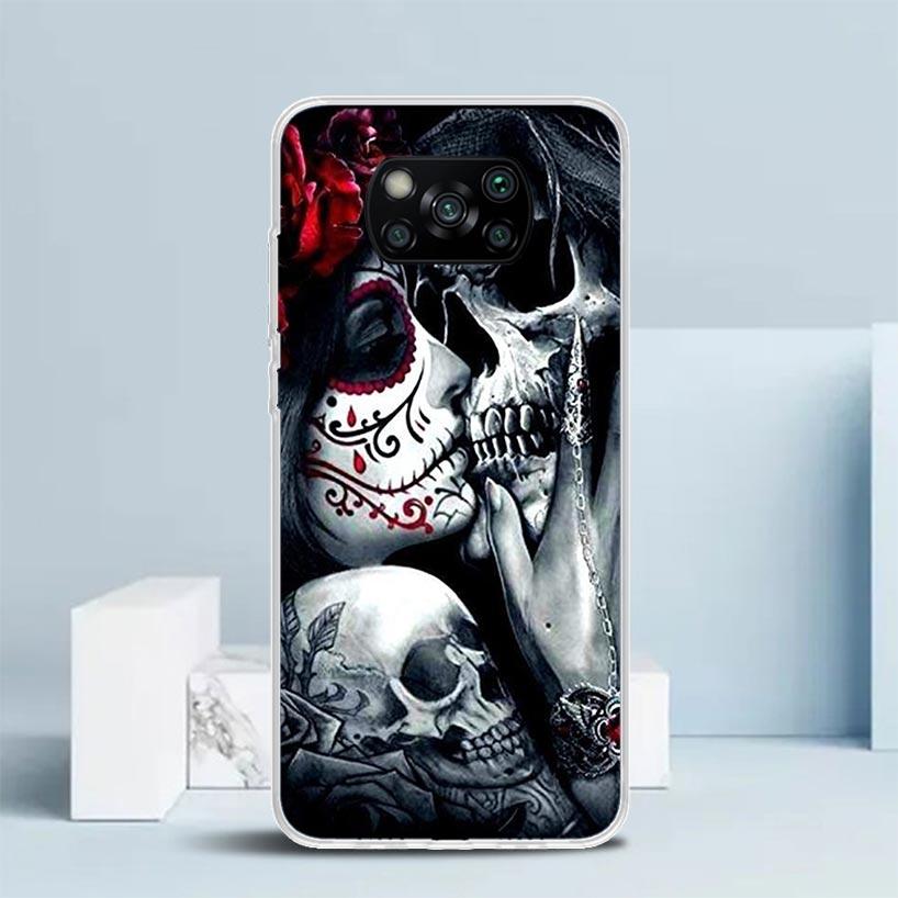 Чехол для телефона Catrina Beautiful Rose Girl Skull для Xiaomi Poco F7 Ultra X5 X6 X7 Pro M7 Redmi 15C 15 13C 13 12C 12 10C 10 10A 9 9C