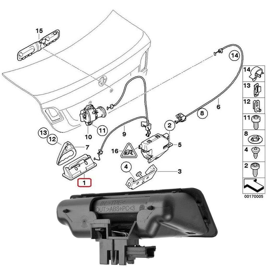 Выключатель задней двери, ручка багажника для BMW E60 E61 E90 E91 E92 E93 E70 E88 E71 E72 E84 1 3 5 серии X1 X3 X5 X6 7118158 51247118158