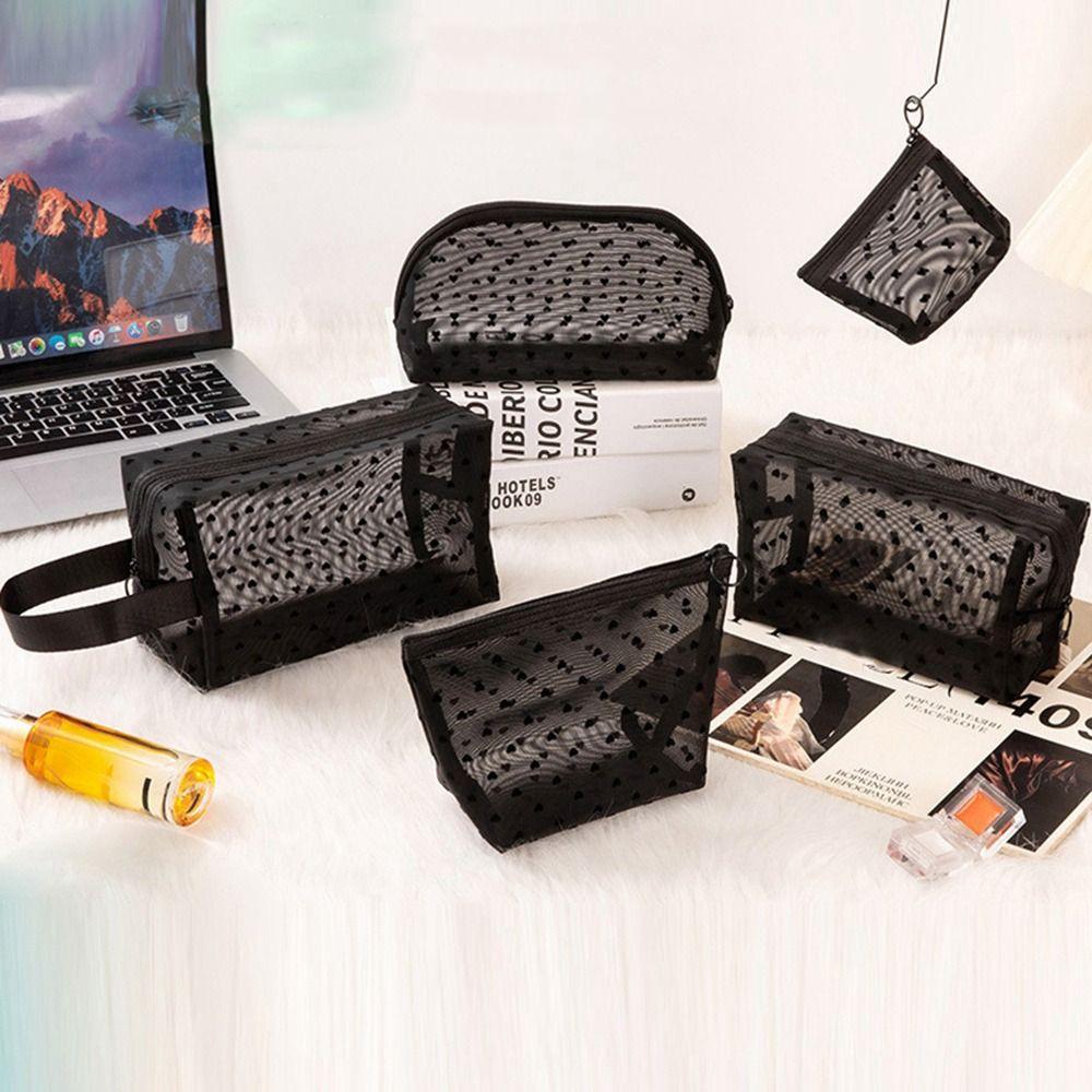 Прозрачная косметичка в форме сердца для женщин, многофункциональная сумка-органайзер для губной помады