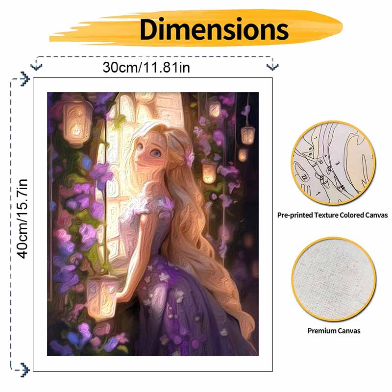 Disney Набор для масляной живописи Холст Цветочная Принцесса Сделай сам Домашний Декор Подарок