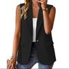 Women's Solid-color  Sleeveless Cardigan Suit Jacket