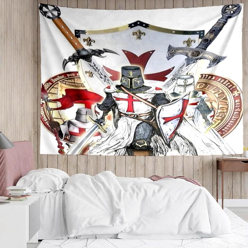 Cross Templars Knight Wall Hanging Tapestry Wall Cloth Tapestries Decor Wall Bedroom Decoration