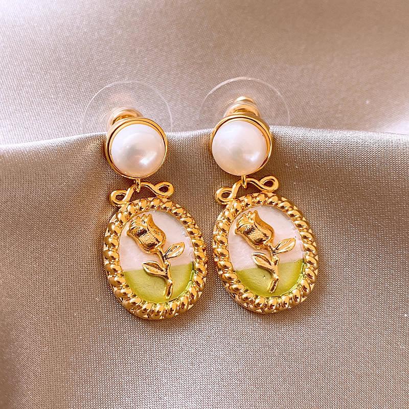 Французские серьги-кисточки с геометрическими жемчужинами из серебряной иглы - Роскошные модные серьги с высококлассным дизайном